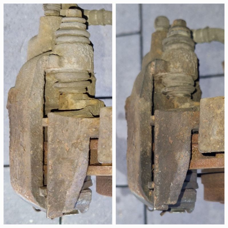 Bremsklötze schief. 
